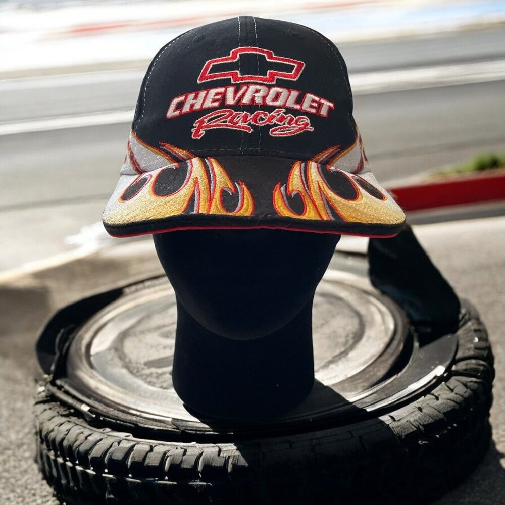 VTG Chevrolet Racing Flame Cap Chevy NASCAR Street Y2K Retro Hot Rod Earnhardt